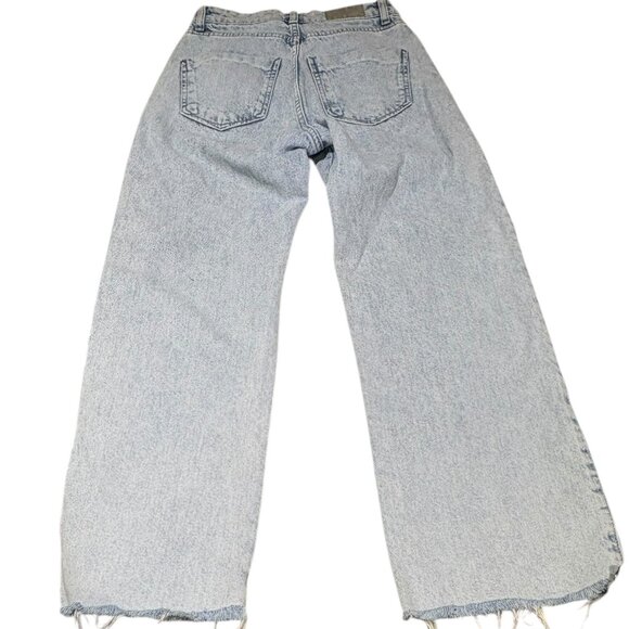 Zara Straight Leg Raw Hem Button Fly Jeans Size 0 - Picture 11 of 12